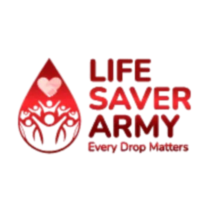 Life Saver Army: Life Saver Army logo supporting blood and platelet donation